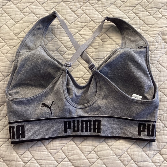 PUMA Women's Charcoal Sports Bra Sz M - Picture 4 of 5